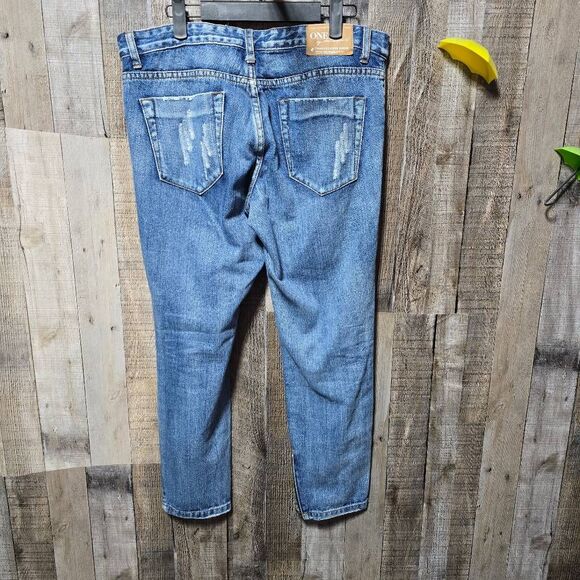 One by One Teaspoon Trashed Free Birds Rigid Skinny Jeans Extreme Distressed - Picture 4 of 8
